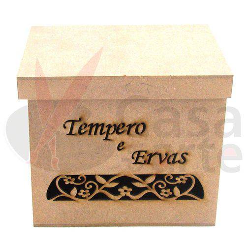 Tamanhos, Medidas e Dimensões do produto Porta Tempero Vazado Arabescos e Flor de Mdf Madeira Crua - Tamanho: 19 X 13 X 16 Cm