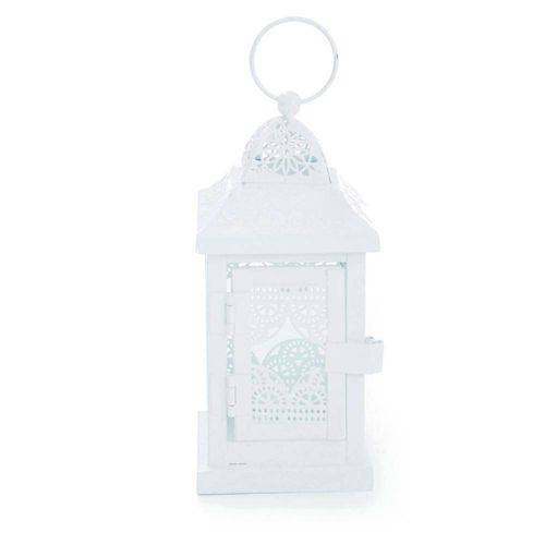 Tamanhos, Medidas e Dimensões do produto Porta Velas em Metal Porta Vela Lampião Branco com 4 Peças 16 X 7 Cm Branco