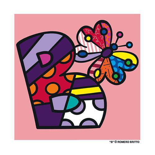 Tamanhos, Medidas e Dimensões do produto Poster Alfabeto - Romero Britto Letra B - Medidas 21 X 21 CM