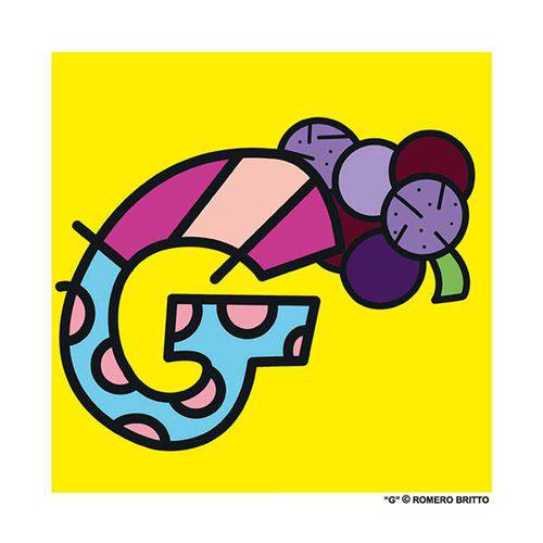 Tamanhos, Medidas e Dimensões do produto Poster Alfabeto - Romero Britto Letra G - Medidas 21 X 21 CM