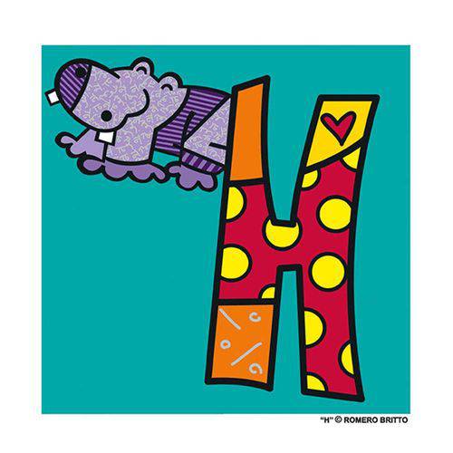 Tamanhos, Medidas e Dimensões do produto Poster Alfabeto - Romero Britto Letra H - Medidas 21 X 21 CM