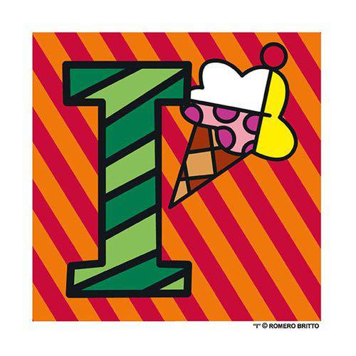 Tamanhos, Medidas e Dimensões do produto Poster Alfabeto - Romero Britto Letra I - Medidas 21 X 21 CM