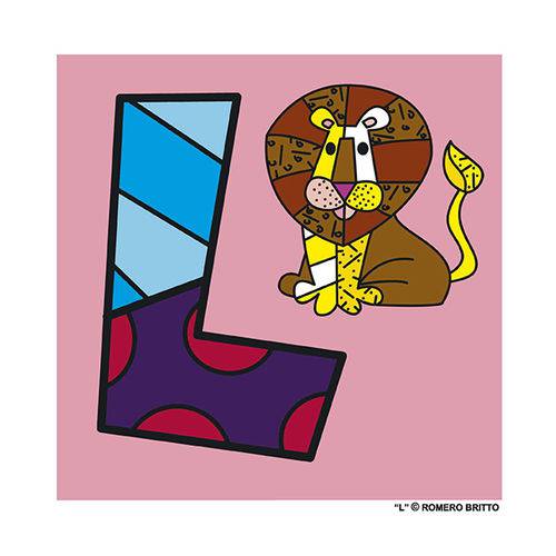 Tamanhos, Medidas e Dimensões do produto Poster Alfabeto - Romero Britto Letra L - Medidas 21 X 21 CM