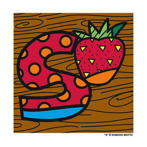 Tamanhos, Medidas e Dimensões do produto Poster Alfabeto - Romero Britto Letra S - Medidas 21 X 21 CM