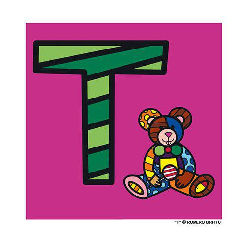 Tamanhos, Medidas e Dimensões do produto Poster Alfabeto - Romero Britto Letra T - Medidas 21 X 21 CM