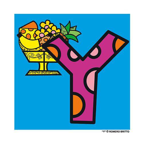 Tamanhos, Medidas e Dimensões do produto Poster Alfabeto - Romero Britto Letra Y - Medidas 21 X 21 CM