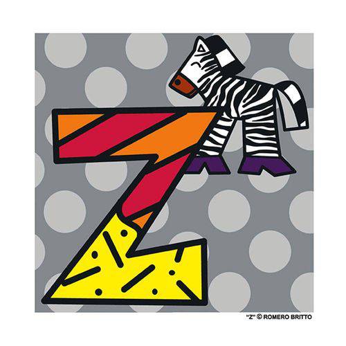 Tamanhos, Medidas e Dimensões do produto Poster Alfabeto - Romero Britto Letra Z - Medidas 21 X 21 CM