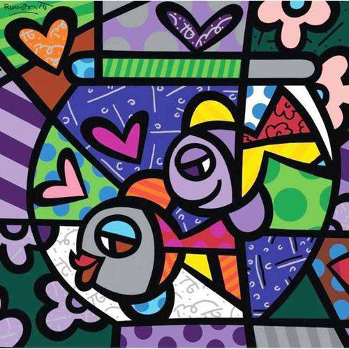 Tamanhos, Medidas e Dimensões do produto Poster Original Romero Britto At Home - Medidas 34 X 34 Cm, Sem Moldura