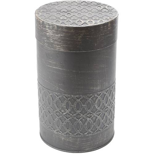 Tamanhos, Medidas e Dimensões do produto Potiche Cilindrico de Ferro Fundido Pintado 18,5cm Cinza - Prestige