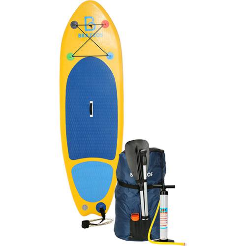 Tamanhos, Medidas e Dimensões do produto Prancha de Stand Up Paddle Inflável Brazzos Modelo Teens 8'0 Pés Amarelo e Azul Claro