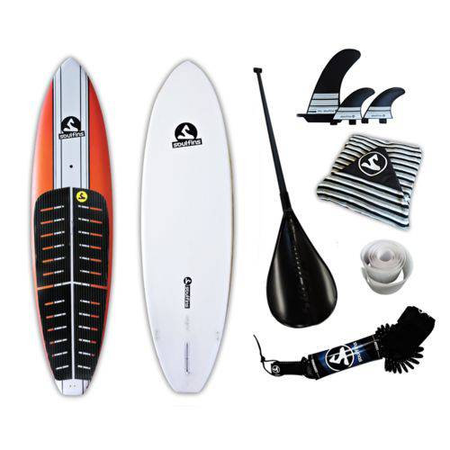 Tamanhos, Medidas e Dimensões do produto Prancha Stand Up Paddle Iniciantes Soul Fins Sup 10'0 Híbrida Completa com Acessórios Laranja