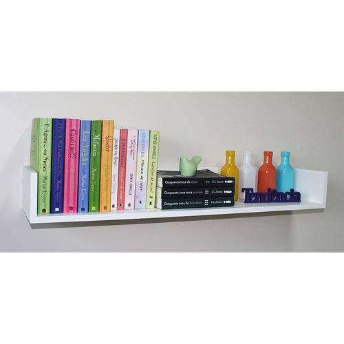 Tamanhos, Medidas e Dimensões do produto Prateleira para Livros em Mdf Branco - 90x20x11,5 - Tendência Planejados 001