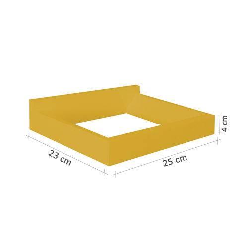 Tamanhos, Medidas e Dimensões do produto Prateleira Porta Livros Suporte Estante Nicho Decorativo Parede - Amarelo Laca