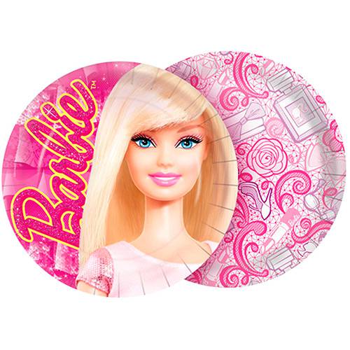 Tamanhos, Medidas e Dimensões do produto Prato 18cm Barbie Core com 8 Unidades - Regina Festas