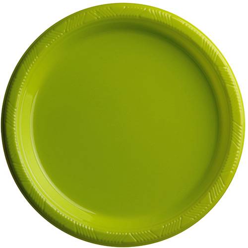 Tamanhos, Medidas e Dimensões do produto Prato de Plástico 18cm Verde Limão com 10 Unidades - Regina Festas