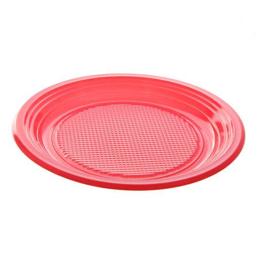 Tamanhos, Medidas e Dimensões do produto Prato de Plástico Descartável Vermelho Ø 15cm Raso com 10 Unidades Copobras