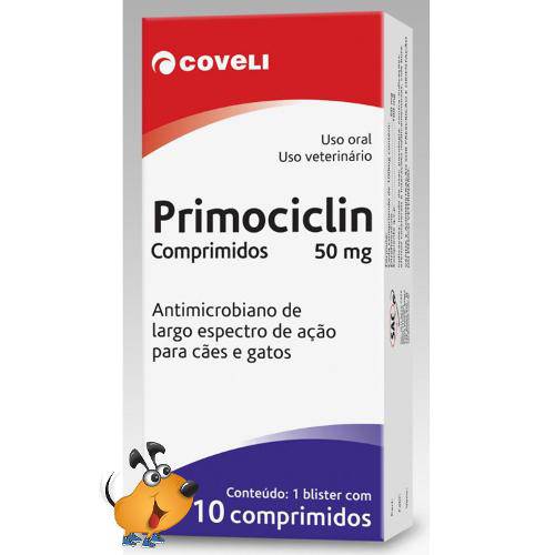 Tamanhos, Medidas e Dimensões do produto Primociclin Coveli 50 Mg 10 Comprimidos