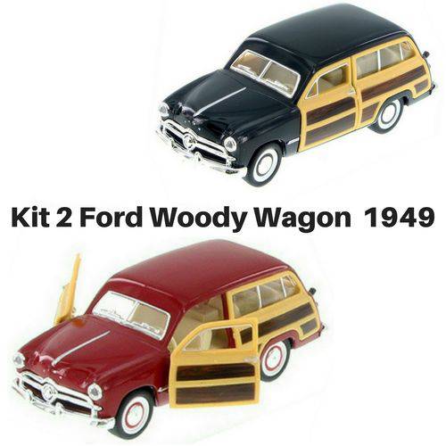 Tamanhos, Medidas e Dimensões do produto Promoção 2 Carrinho de Coleção Ford Woody Wagon Ano 1949 1/40 Ferro