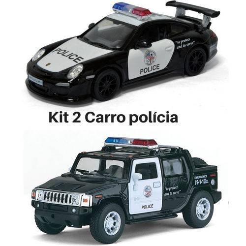 Tamanhos, Medidas e Dimensões do produto Promoção 2 Carrinhos de Coleção Viatura Policial / Policia Hummer e Porche