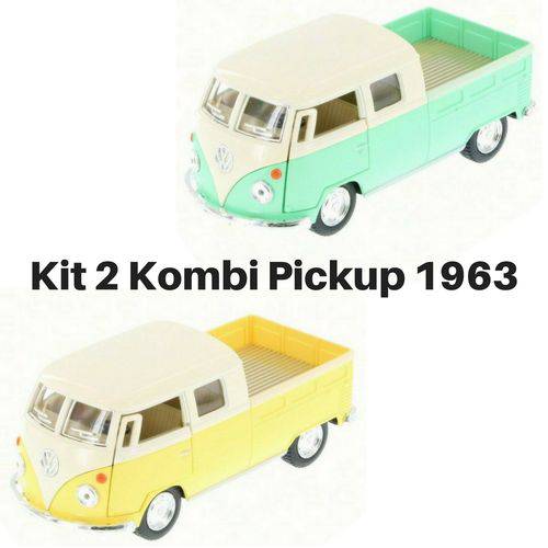 Tamanhos, Medidas e Dimensões do produto Promoção 2 Carrinhos de Coleção Wolkswagen Kombi Pickup Perua / Combi Ano 1963 Escala 1/34