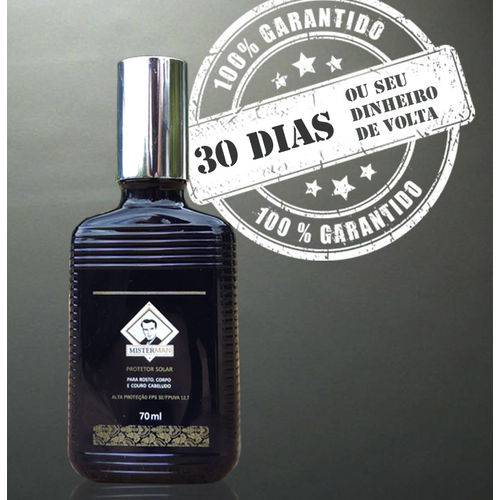 Tamanhos, Medidas e Dimensões do produto Protetor Solar Mister Man para Couro Cabeludo, Rosto e Corpo - Spray 70 Ml