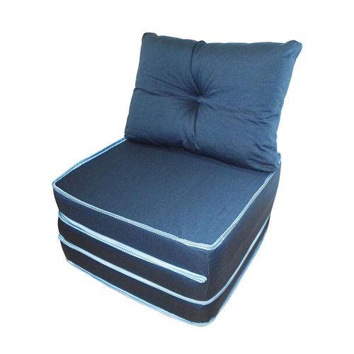 Tamanhos, Medidas e Dimensões do produto Puff Conforto Solteiro Azul com Travesseiro e Embalagem em PVC F.A Colchões