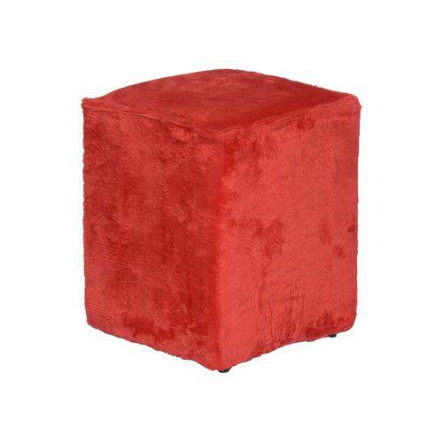 Tamanhos, Medidas e Dimensões do produto Puff Cubo Pelúcia Vermelho