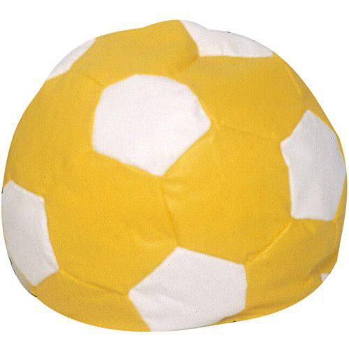 Tamanhos, Medidas e Dimensões do produto Puff Infantil Bola de Futebol em Courino - Amarelo e Branco - Stay Puff