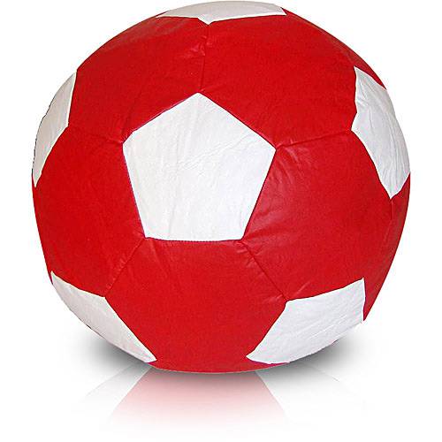 Tamanhos, Medidas e Dimensões do produto Puff Infantil Bola de Futebol em Courino - Vermelho e Branco - Stay Puff