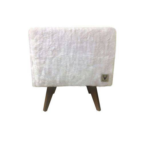 Tamanhos, Medidas e Dimensões do produto Puff Pé Palito Quadrado Alce Couch Pelinho Pelúcia Branco 40cm