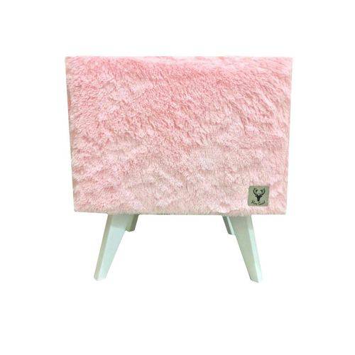 Tamanhos, Medidas e Dimensões do produto Puff Pé Palito Quadrado Alce Couch Pelinho Pelúcia Rosa 40cm