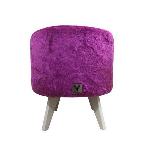 Tamanhos, Medidas e Dimensões do produto Puff Pé Palito Redondo Alce Couch Pelinho Pelucia Roxo 40cm