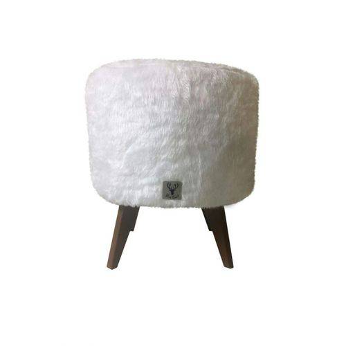 Tamanhos, Medidas e Dimensões do produto Puff Pé Palito Redondo Alce Couch Pelinho Pelucia Branco 40cm