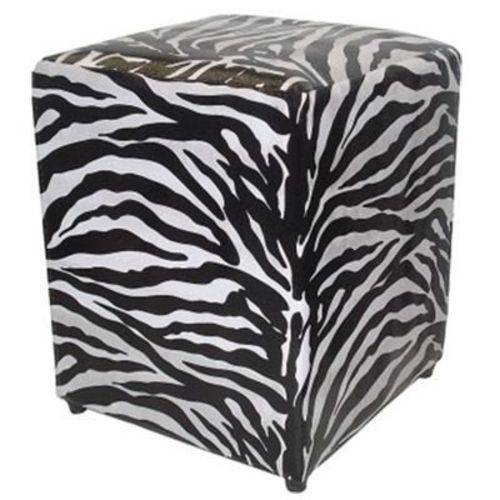 Tamanhos, Medidas e Dimensões do produto Puff Pufes Pufs Quadrado 34x34 Courino Animal Print Zebra