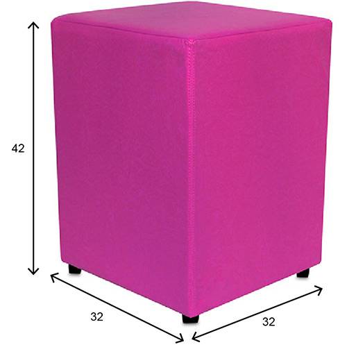 Tamanhos, Medidas e Dimensões do produto Puff Quadrado Courino Pink - At.home