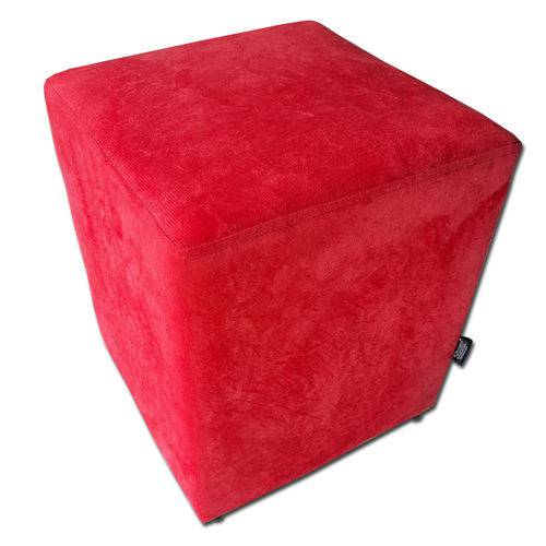 Tamanhos, Medidas e Dimensões do produto Puff Quadrado no Suede Amassado Vermelho 43x35x35 - só Decorativas