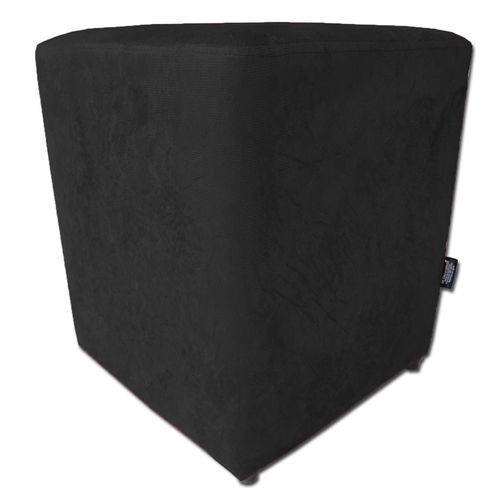 Tamanhos, Medidas e Dimensões do produto Puff Quadrado Preto no Suede Amassado 43x35x35 - só Decorativas