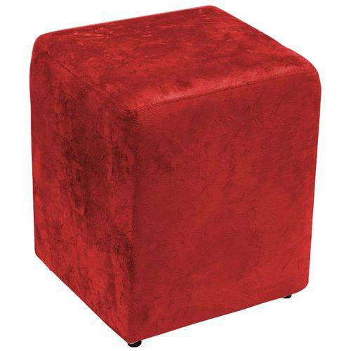 Tamanhos, Medidas e Dimensões do produto Puff Quadrado Vermelho Decorativo Suede Madeira Eucalipto Reforçado Estofado Espuma D23 - 42x32