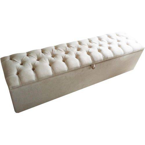 Tamanhos, Medidas e Dimensões do produto Puff Recamie Baú para Cama Box Solteiro 90 Cm Tecido Suede Bege Areia