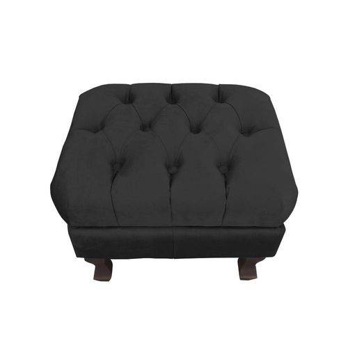 Tamanhos, Medidas e Dimensões do produto Puff Retrô Luis Xv Baú Capitonê Suede Preto- Rafadecor