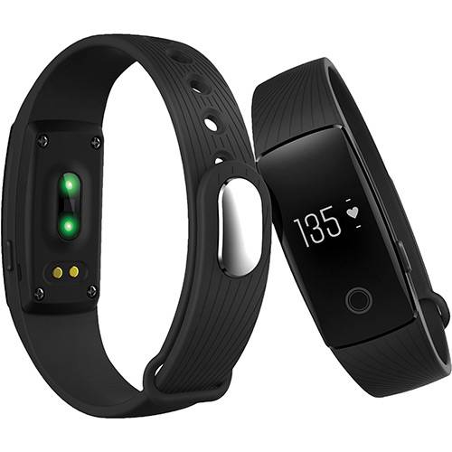 Tamanhos, Medidas e Dimensões do produto Pulseira Inteligente Smart Fitness Easy Mobile Hora Monitor Cardíaco com Aplicativo para IOS e Android - Preta