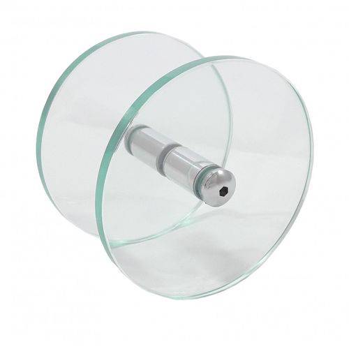 Tamanhos, Medidas e Dimensões do produto Puxador Circular/Redondo de Vidro Transparente para Porta de Vidro