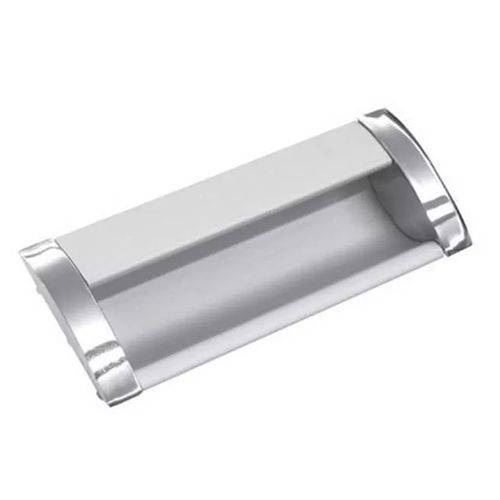 Tamanhos, Medidas e Dimensões do produto Puxador Concha de Embutir Alumínio Escovado/fosco 128mm