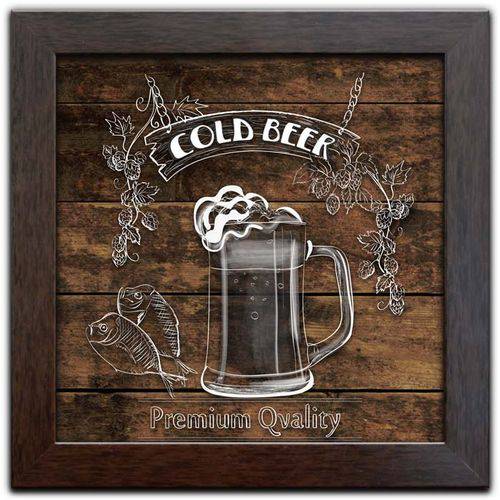 Tamanhos, Medidas e Dimensões do produto Quadro Decorativo C/ Moldura Bar Cerveja Bebidas Q-111