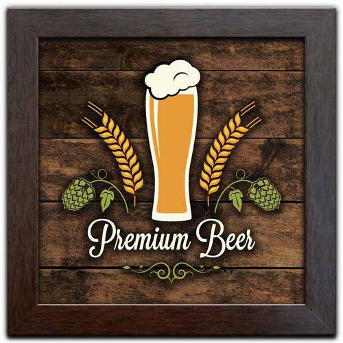 Tamanhos, Medidas e Dimensões do produto Quadro Decorativo C/ Moldura Bar Cerveja Bebidas Q-195