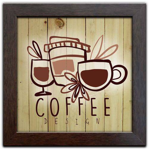 Tamanhos, Medidas e Dimensões do produto Quadro Decorativo C/ Moldura Tema Café Coffee Q-321