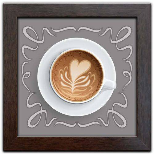 Tamanhos, Medidas e Dimensões do produto Quadro Decorativo C/ Moldura Tema Café Coffee Q-345