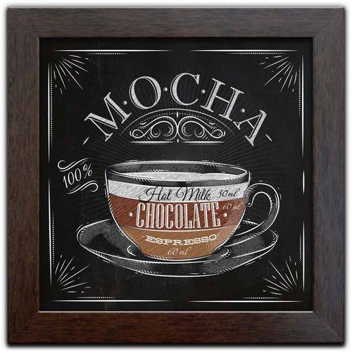 Tamanhos, Medidas e Dimensões do produto Quadro Decorativo C/ Moldura Tema Café Coffee Q-357