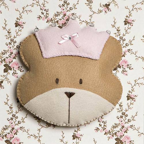 Tamanhos, Medidas e Dimensões do produto Quadro Decorativo Cara de Ursa Princesa Quarto Bebê Infantil Menina