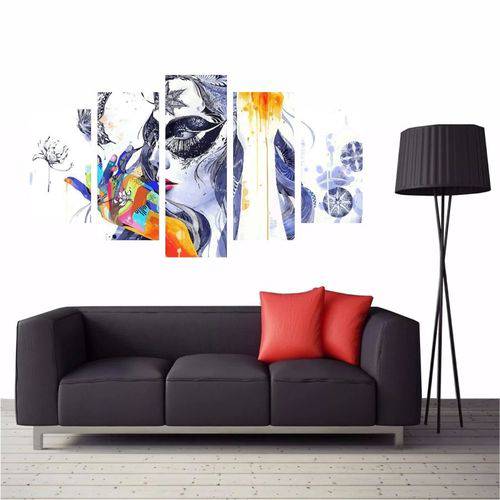 Tamanhos, Medidas e Dimensões do produto Quadro Decorativo Mulher Colorida Estilo Aquarela 160x80